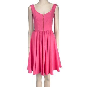 TARA JARMON Balletcore Millenial Pink Silk Cotton Dress Front Zip Sweetheart s